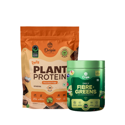 Daily Plant Protein Chocolate Fudge & Fibre + Greens Combo