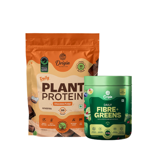 Daily Plant Protein Chocolate Fudge & Fibre + Greens Combo
