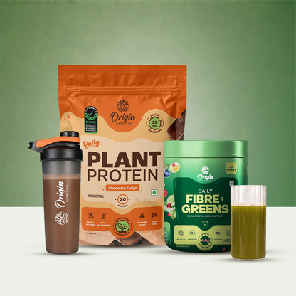 Daily Plant Protein Chocolate Fudge & Fibre + Greens Combo