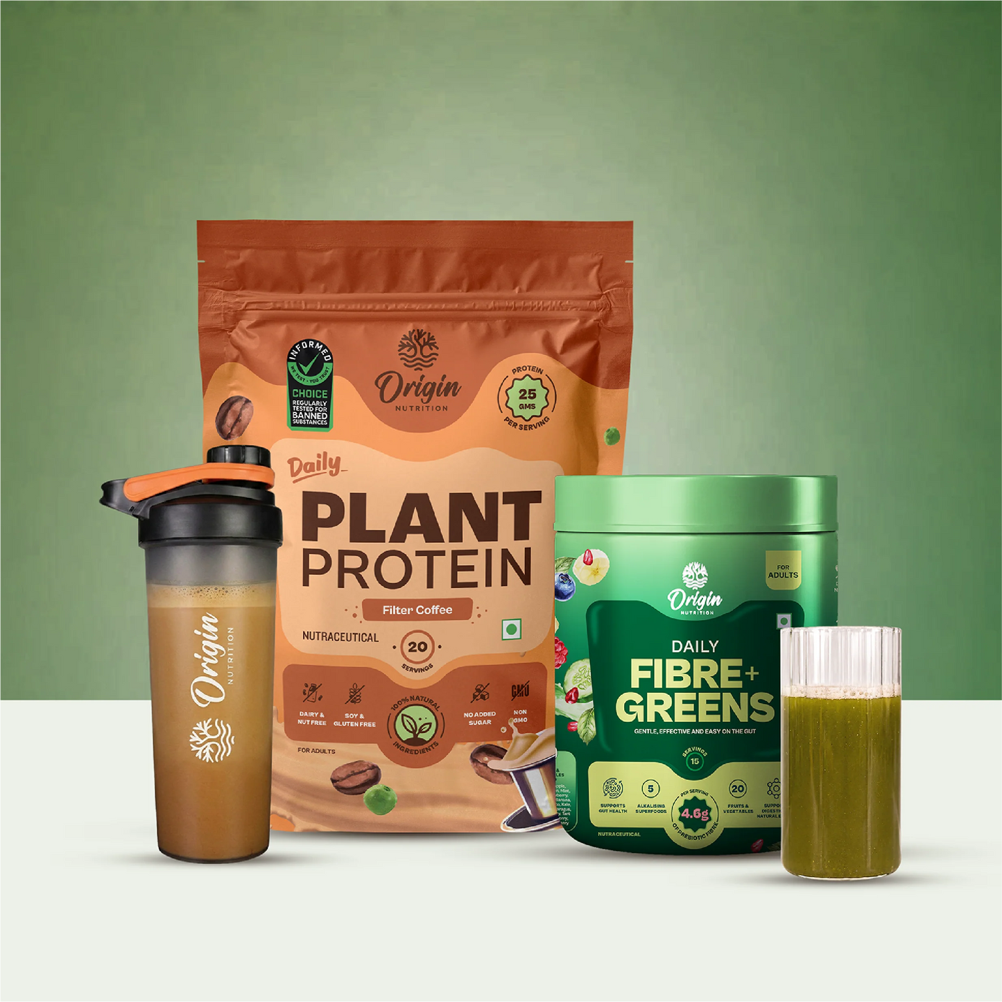 Daily Plant Protein Filter Coffee & Greens+ Fibre Combo