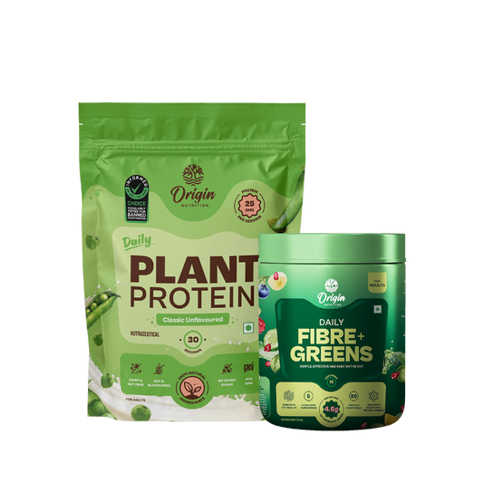 Daily Plant Protein Classic Unflavoured & Fibre + Greens Combo